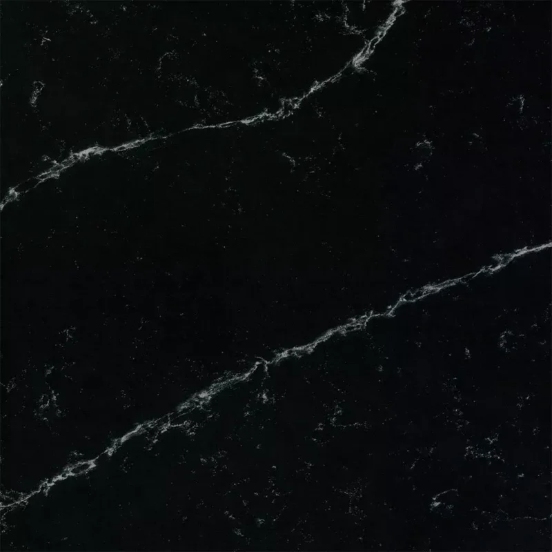 Blat bucătărie quartz Arte Black Quartz Coante negru intens rezistent la pete și zgârieturi.