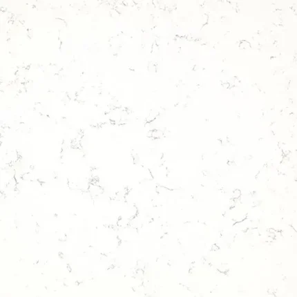 Blat bucătărie quartz Crystal Carrara Quartz Coante alb cu vene gri rezistent la pete și zgârieturi.