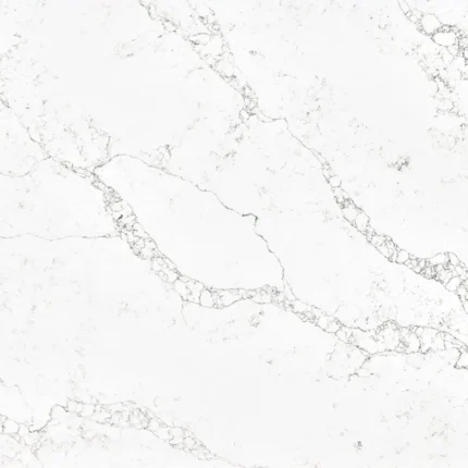 Blat bucătărie quartz Statuario Lille Quartz Avant alb cu vene gri rezistent la pete și zgârieturi.