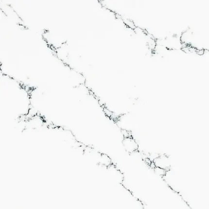 Blat bucătărie quartz Thunder Quartz Coante alb venat rezistent la pete și zgârieturi.